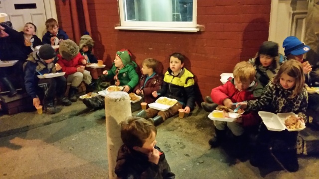 Chipshop Walk children enjoying take-away chips